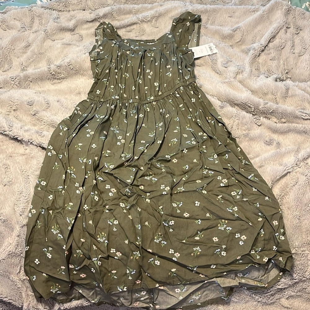 Green floral dress
